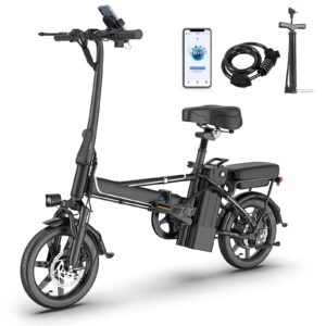 Ladped 14" Folding Electric Bicycles 22 MPH with Peak 750W ebike 48V 499.2WH