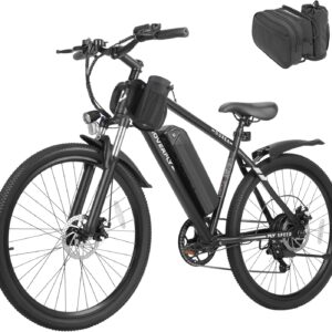 HOVERFLY OUREA 26" Electric Bike for Adults, 750W Peak Motor Mountain Ebike, 20MPH Up to 40 Miles, UL2849 Certified, 7-Speed, Removable Battery, Shock.