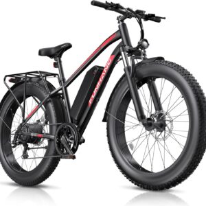 Electric Bike for Adults, 1000W Peak Ebike, 25MPH 60Miles Electric Mountain Bike, 26" Fat Tire Electric Bicycle with 48V 13AH Battery, Front Suspension,7 Speed, Rear Rack, UL 2849 Certified