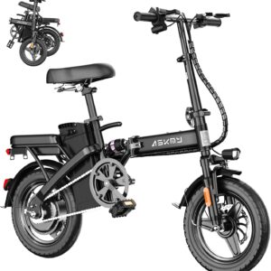 Electric Bike for Adults and Teens with 740W Peak Motor, Commuter E-Bike with 30-60 Miles PAS Range, 14" Mini Folding Ebike with 48V Removable Battery, City Electric Bicycle with 20 MPH