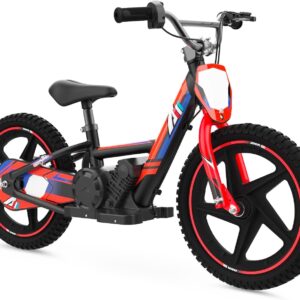 AIII Lightweight Electric Dirt Bike for Kids, 170/340W Electric Motorcycle Up to 10/12MPH, 24V Detachable Battery, Hand-Operated Dual Brakes Electric...