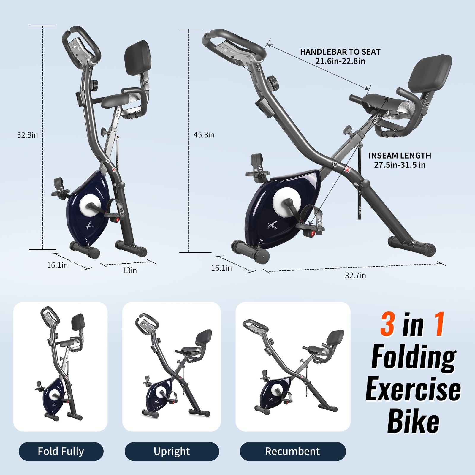 leikefitness X Bike Magnetic Upright Bicycle with Heart Rate & LCD Monitor - Image 4